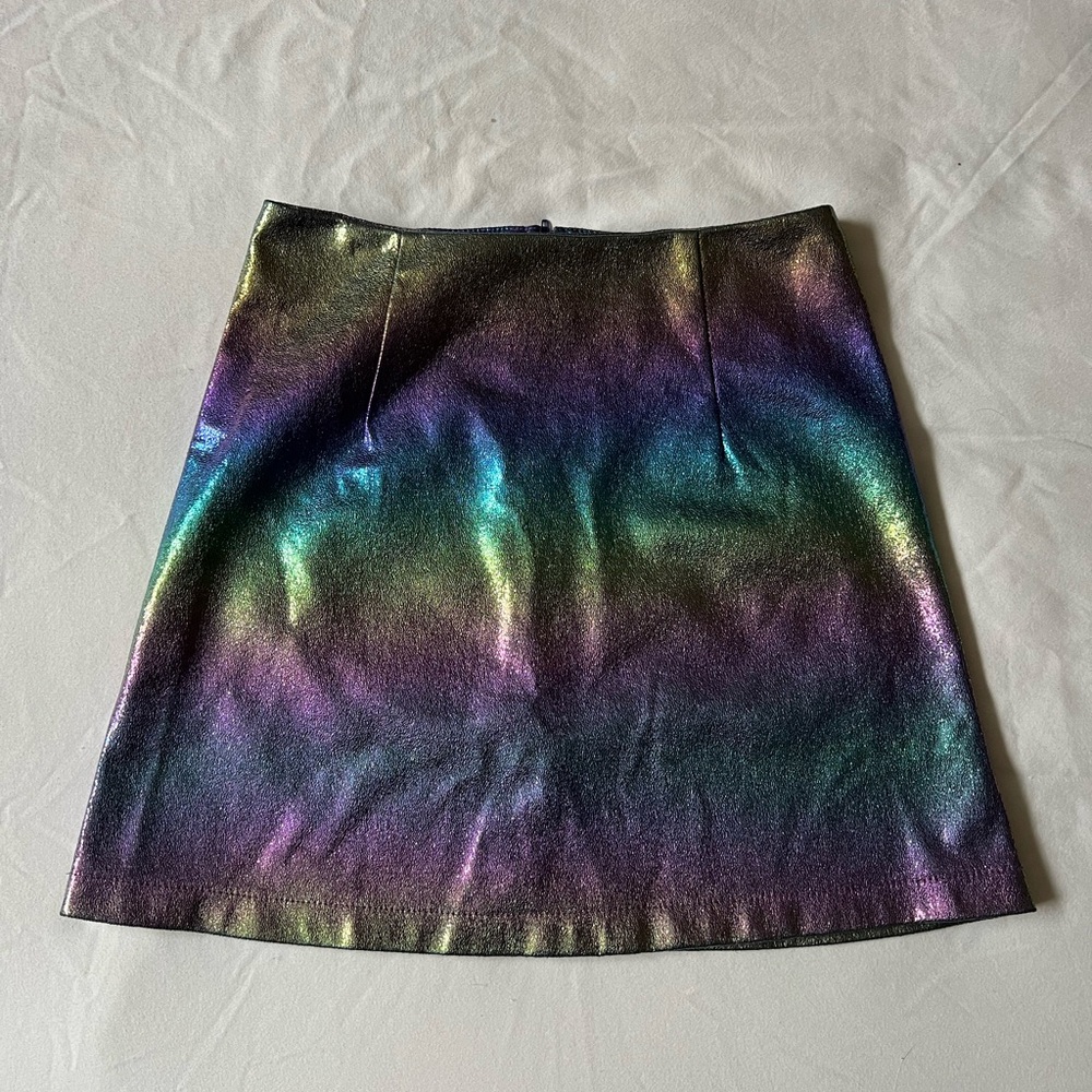 Holographic rainbow mini skirt XS
